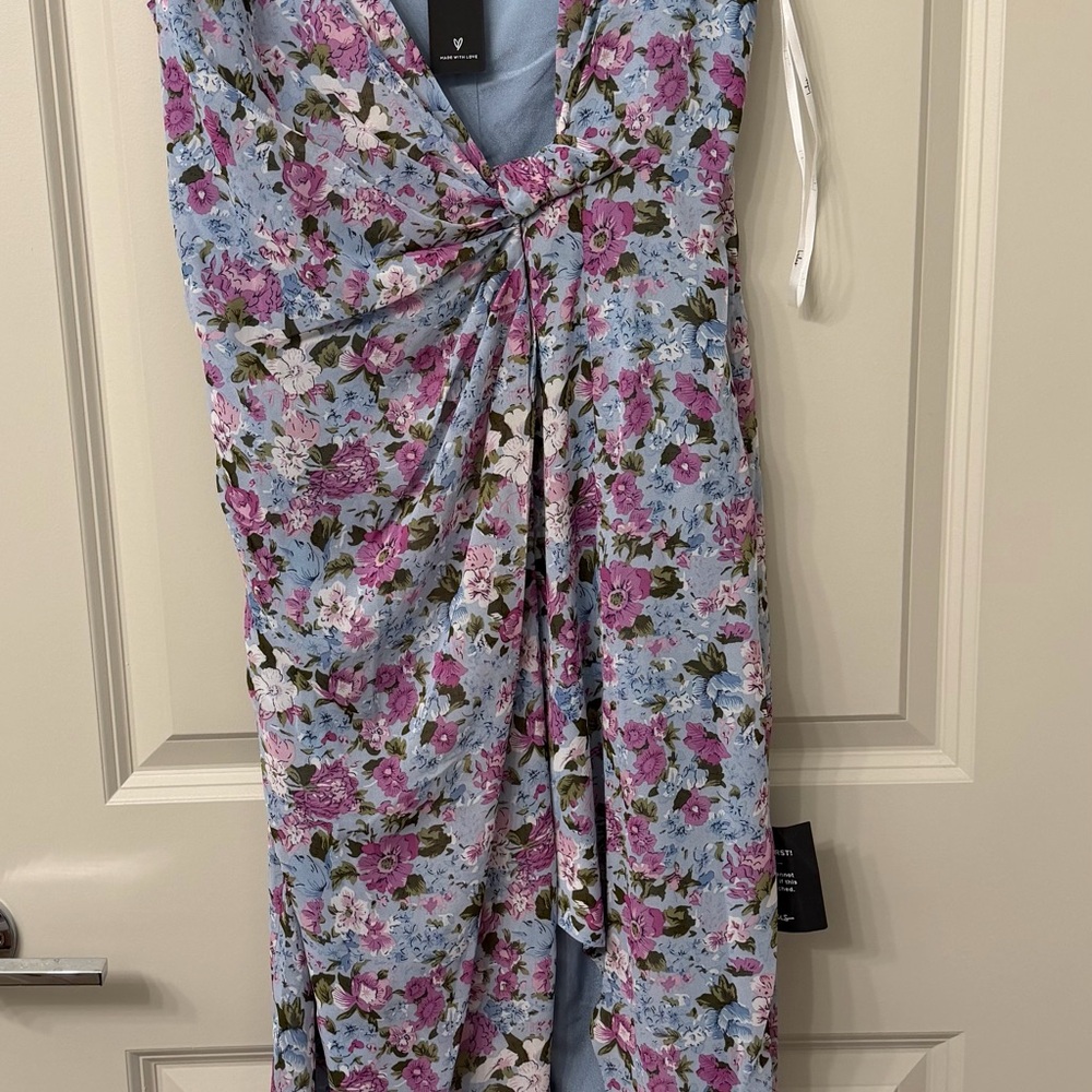 Lulu's Blue and Purple Floral Dress